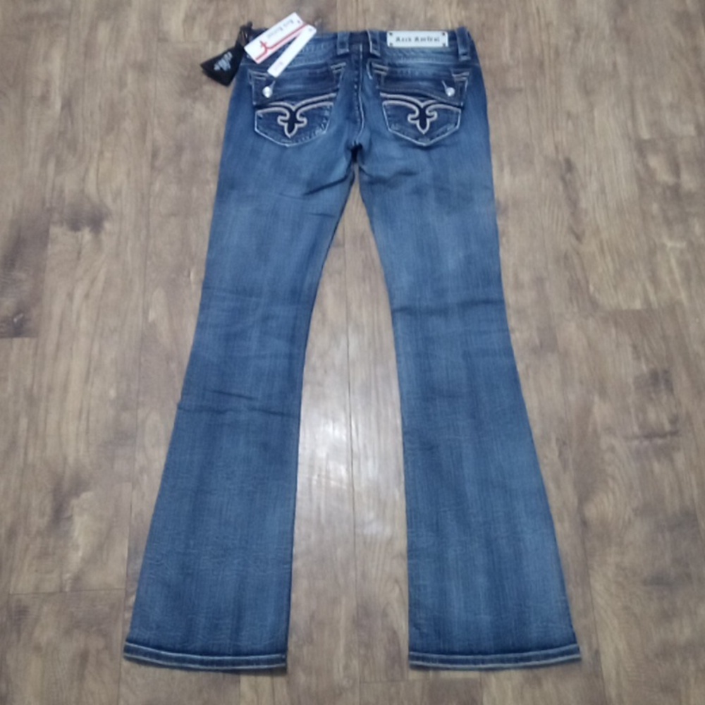 Rock Revival Women's 26 Johanna Bootcut Bejeweled Flap Pockets NWT